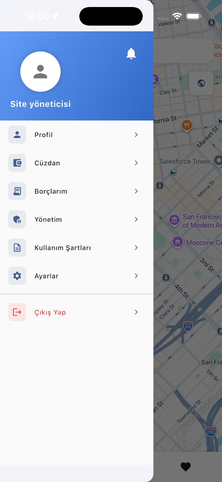 Qumpas yönetim menüsü